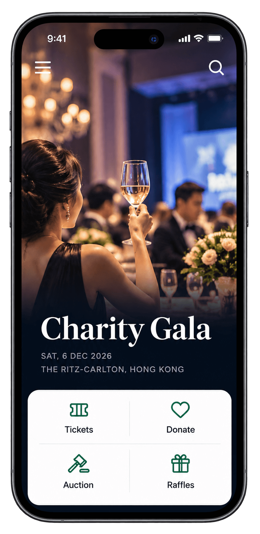 KindRaise charity gala mobile website